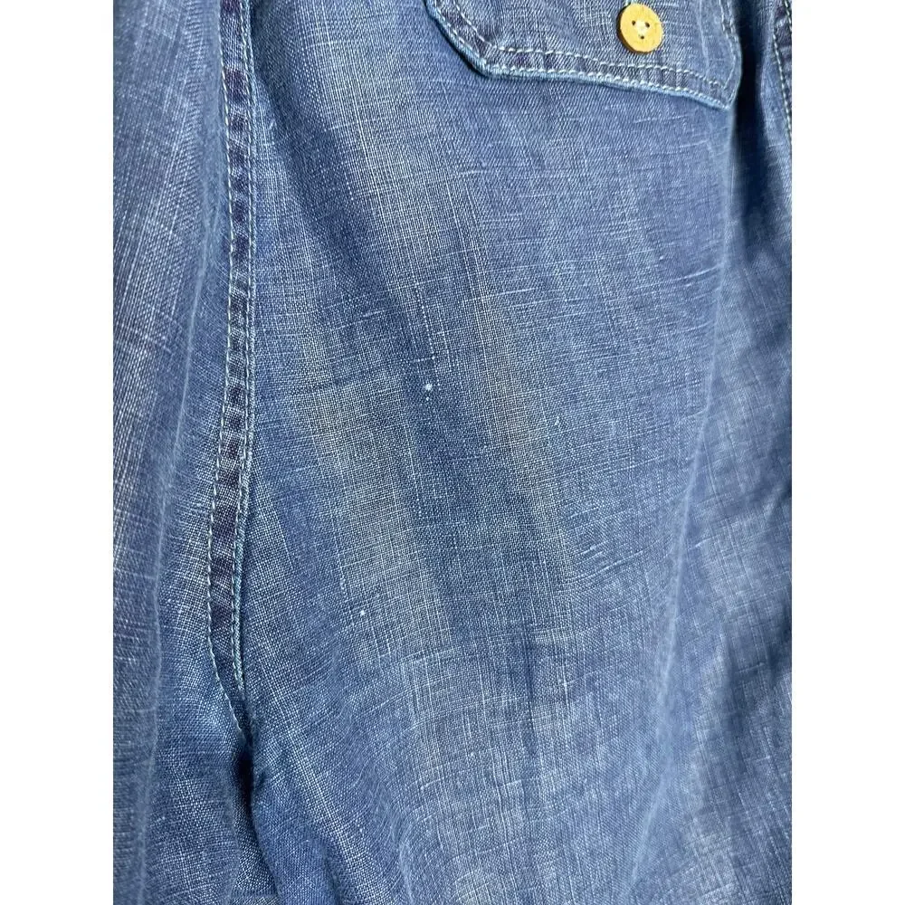 Tommy Bahama Relax Mens Linen Denim Like Cargo Shorts Pockets Lightweight Summer
